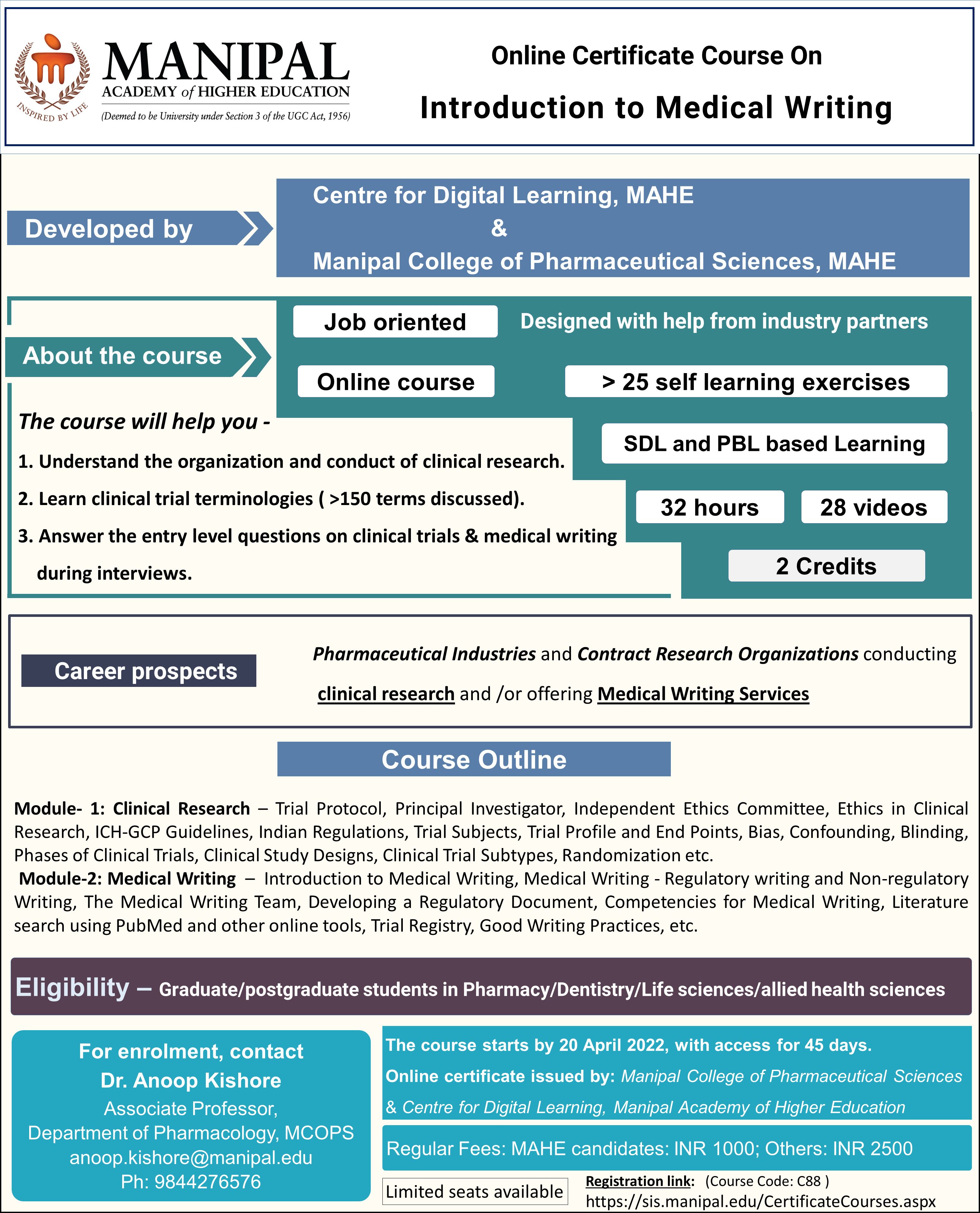 medical research writing course